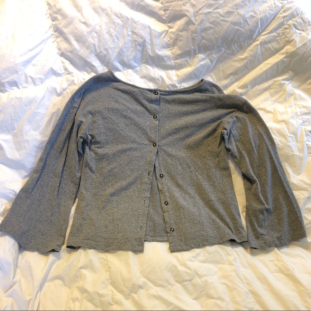 Bell Sleeve Button Up Back